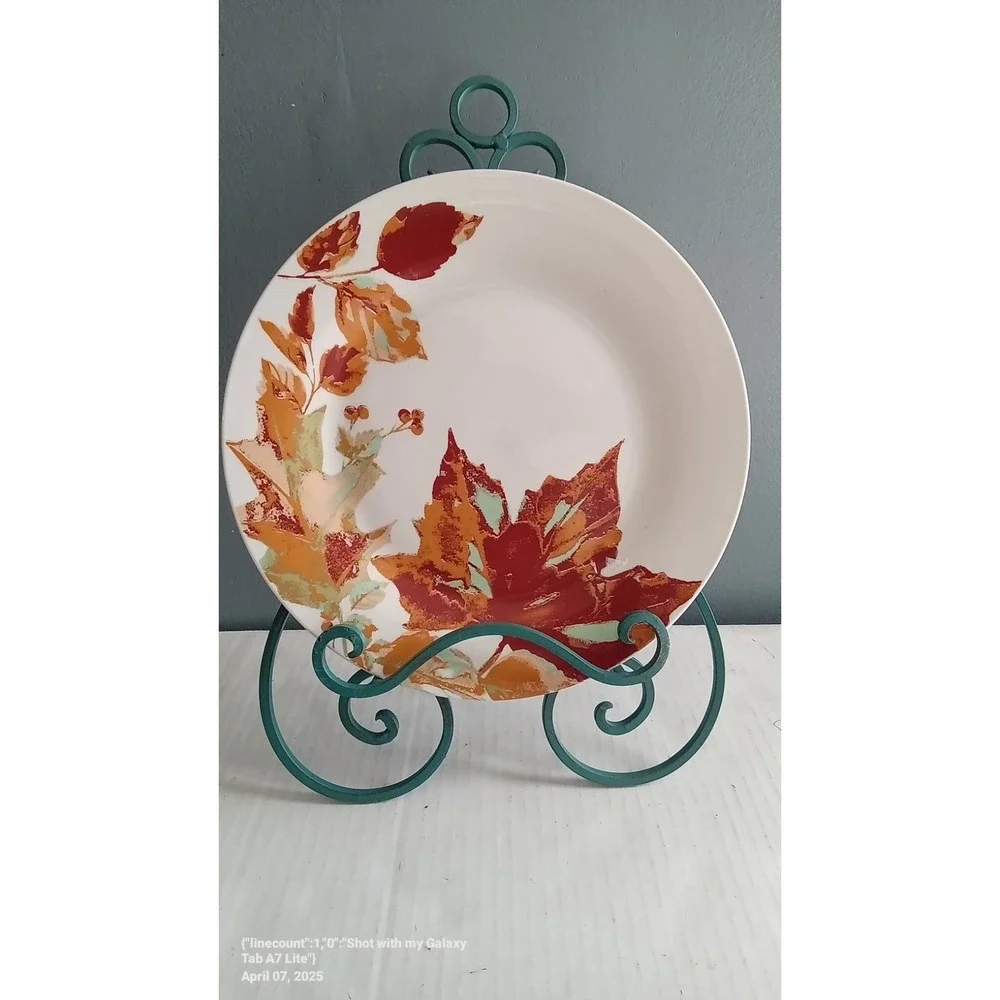 Autumn‎ Harvest Plate Fall Leaves Decorative Accent Plate Thanksgiving Decor